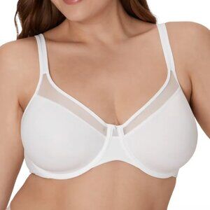 NEW NWT BALI Plus Size One Smooth U Ultra Light Underwire Bra Solid White sz 42C